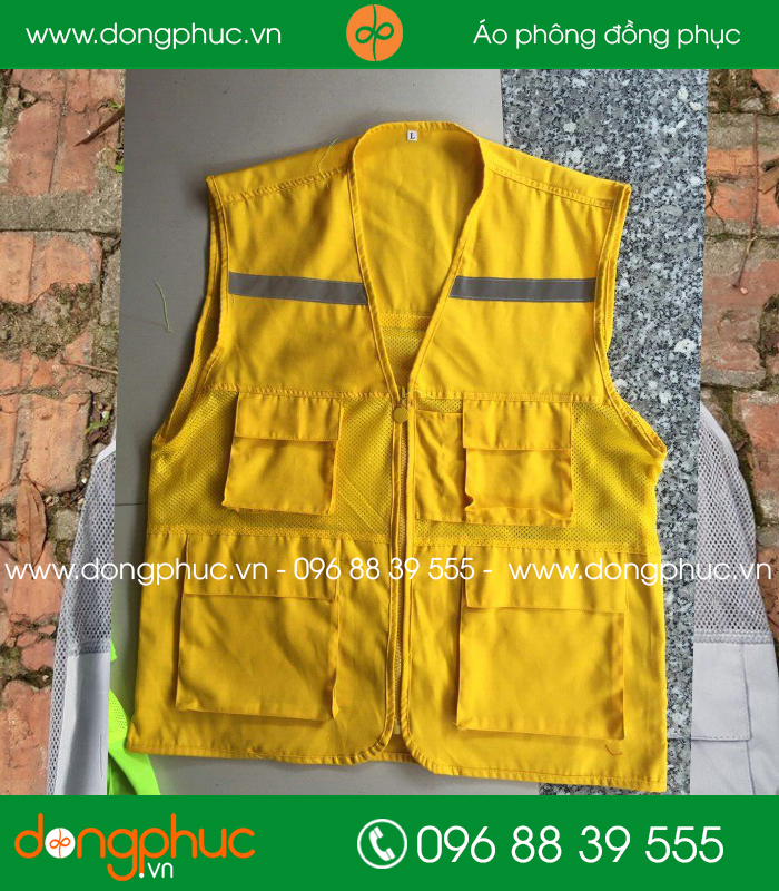 Mẫu áo gile phản quang màu vàng